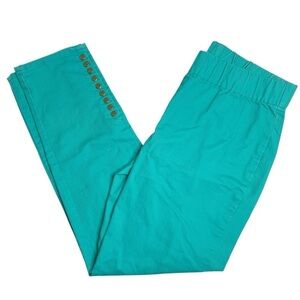 Soft Surroundings Metro Leggings Pull-On Snap Ankle Pants Blue Medium